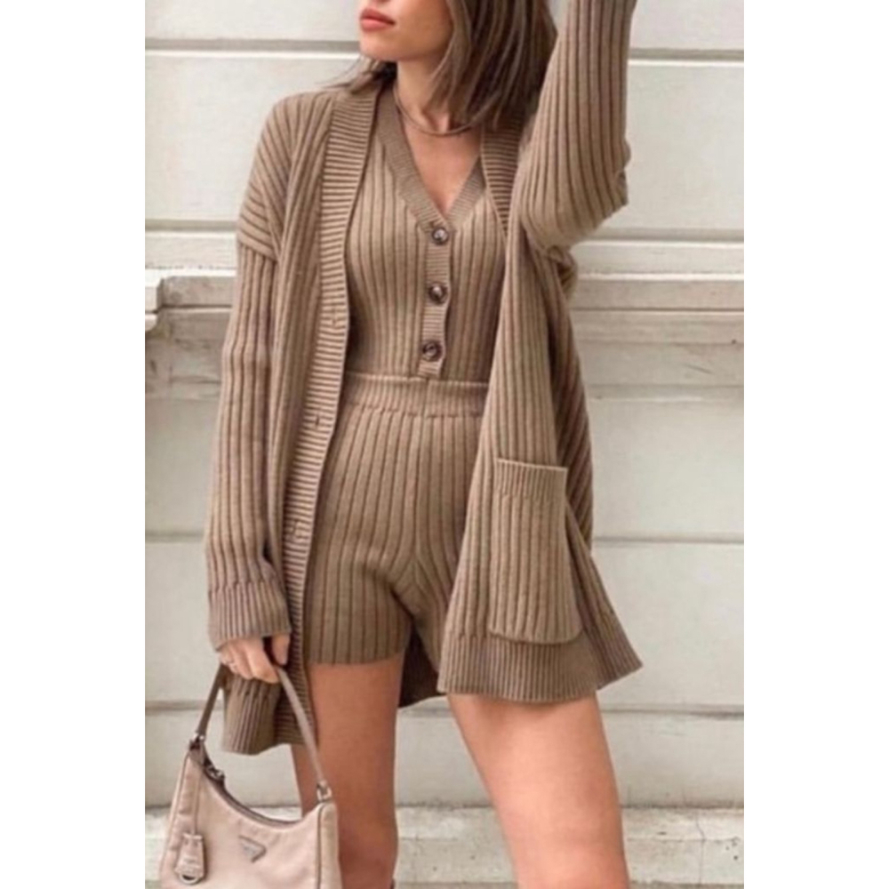 NWOT Women's Zara Brown Ribbed Knit Short Jumpsuit Romper Size S